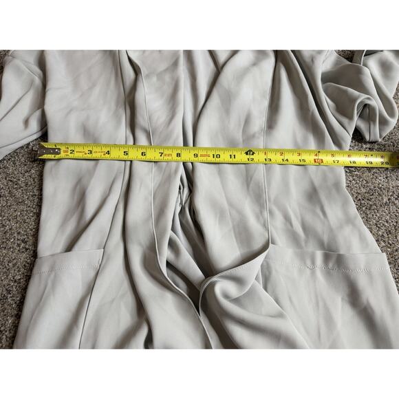 Zara Light Green Coat Waterfall Draped Front Long Lightweight Size US Small - Picture 7 of 7